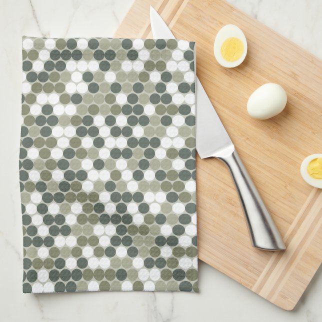 Retro dots tea towel (Quarter Fold)