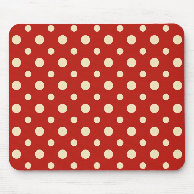 Retro Dots Vanilla&Strawberry Mousepad (Front)