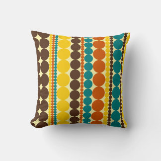 Retro Dots Vertical Stripe Pattern Cushion