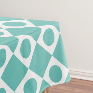 Retro Dots White Tablecloth