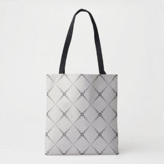 Retro dotted geometric pattern tote bag