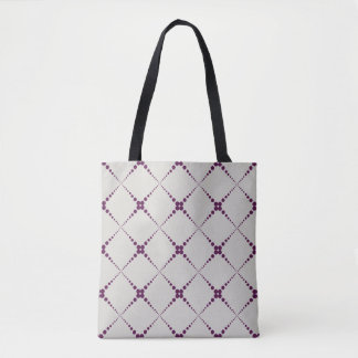 Retro dotted geometric pattern tote bag