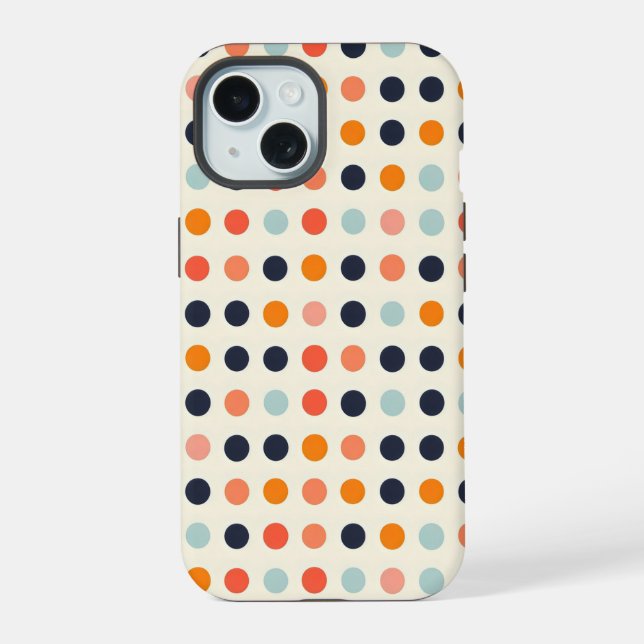 Retro Dotted Pattern iPhone 15 Case (Back)