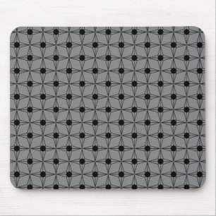 Retro Dotted Star Mousepad, Grey Mouse Pad