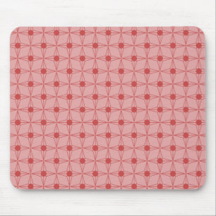 Retro Dotted Star Mousepad, Red Mouse Pad