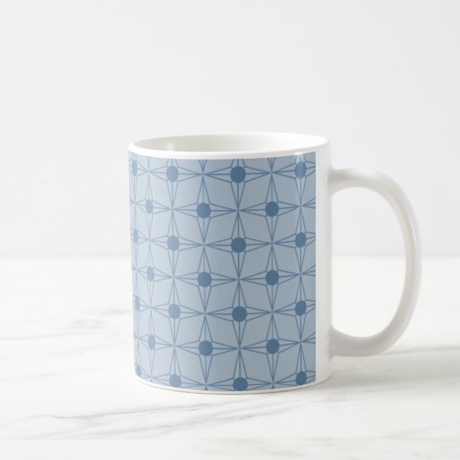 Retro Dotted Star Mug, Blue Coffee Mug (Right)