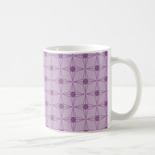 Retro Dotted Star Mug, Purple Coffee Mug (Right)