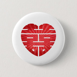 Retro Double Happy Heart 6 Cm Round Badge