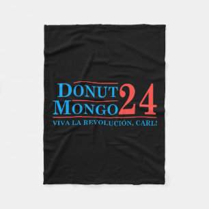 Retro Doughnut Mongo 2024 Funny Meme  Fleece Blanket