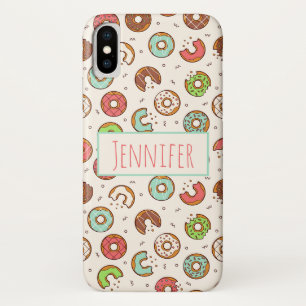 Retro Doughnut Pattern Cute Colourful Style iPhone X Case