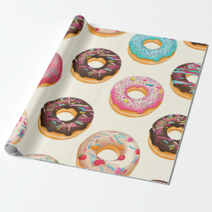 Retro Doughnut Pattern Wrapping Paper