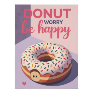Retro Doughnut Print – Classic Pastry Poster for K