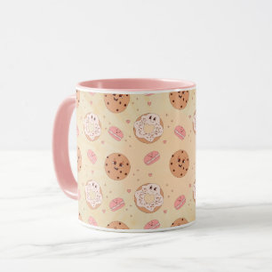 Retro Doughnuts & Cookies Pattern Mug
