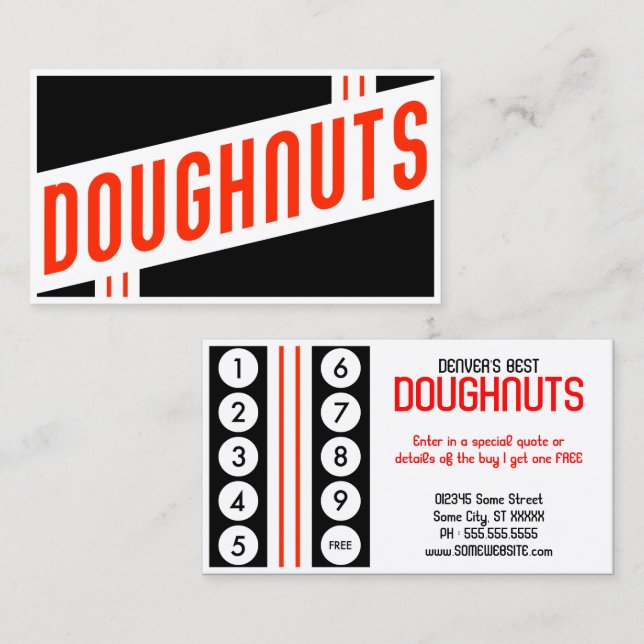 retro doughnuts stamp card (Front/Back)