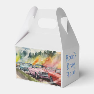 Retro Drag Racing Watercolor Graphic Art Favour Bo Box