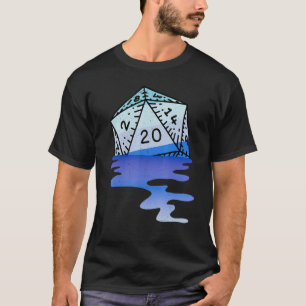 Retro Dragon Dungeon Dice D20 Melting Dice Rpg Ga T-Shirt
