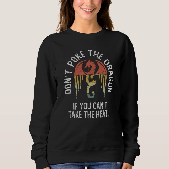 Retro Dragon Flying Mythical Creature Sweatshirt (Front)