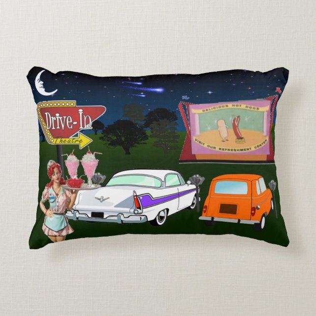 Retro Drive In Pillow (Front)