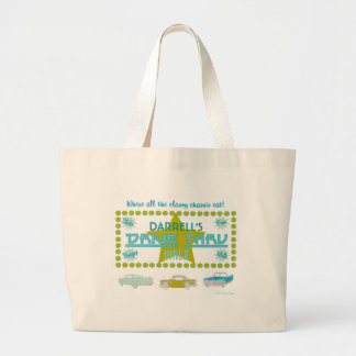 Retro Drive-Thru Diner (grn) Large Tote Bag