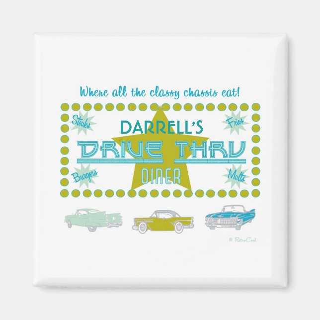 Retro Drive-Thru Diner (grn) Magnet (Front)
