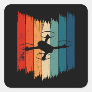 Retro Drones Vintage Drones Square Sticker