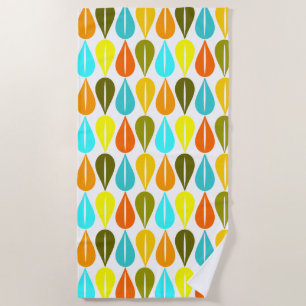 Retro Droplets Beach Towel