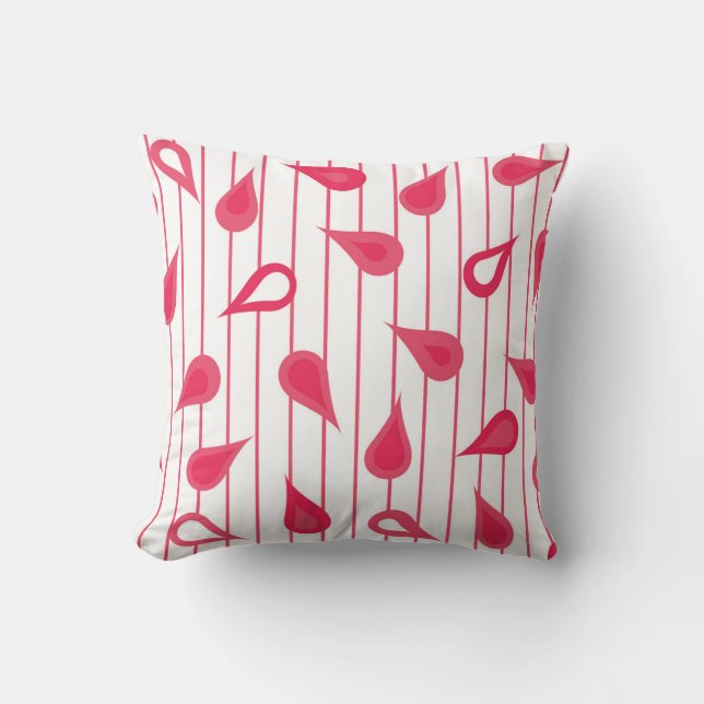 Retro Drops Pattern Throw Pillow (Front)