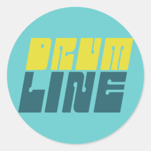 Retro Drumline Classic Round Sticker