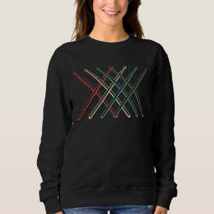 Retro Drumsticks for drummer or musician Sweatshirt