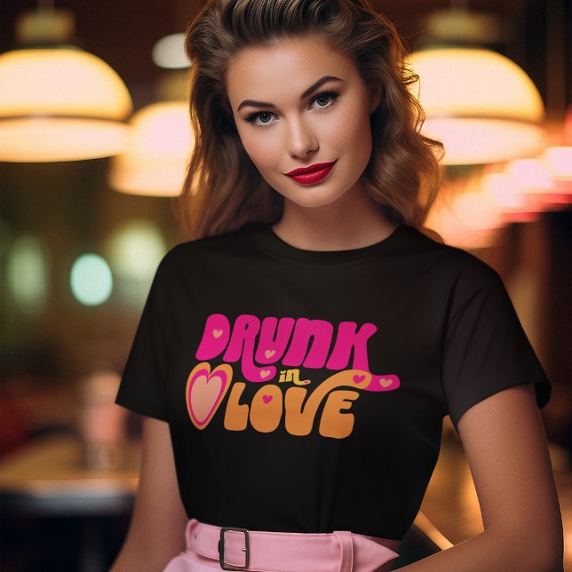 Retro Drunk in Love Bride T-Shirt (Creator Uploaded)
