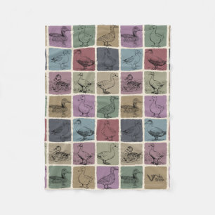 Retro Duck Blanket Cosy Farm Animal Throw