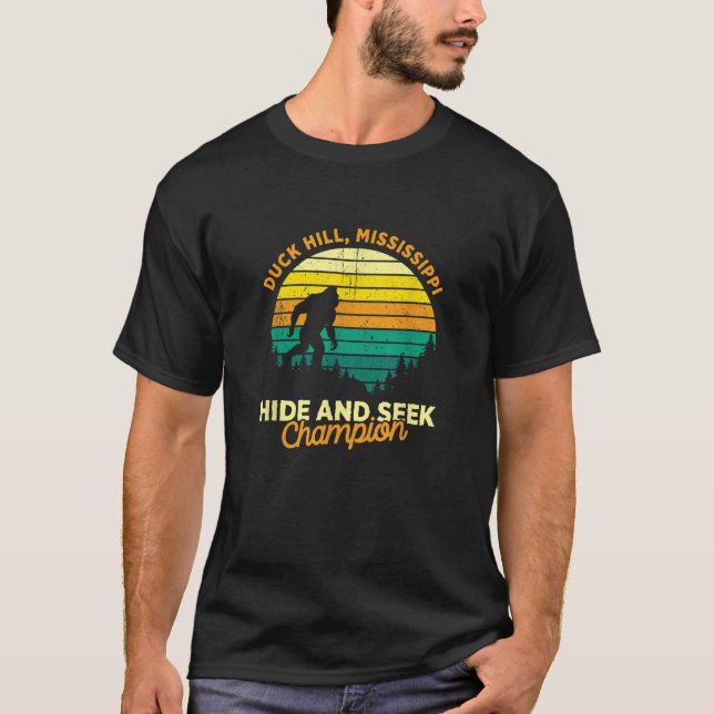Retro Duck Hill Mississippi Big foot Souvenir  T-Shirt (Front)
