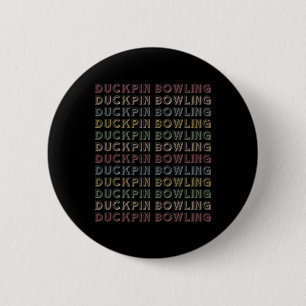 Retro Duckpin Bowling Repetitive Vintage Bowler 6 Cm Round Badge