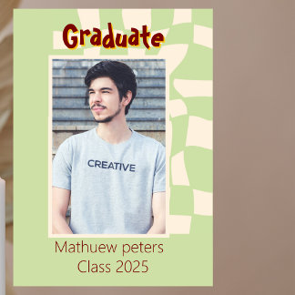 Retro Duo-Tone Graduation Announcement card