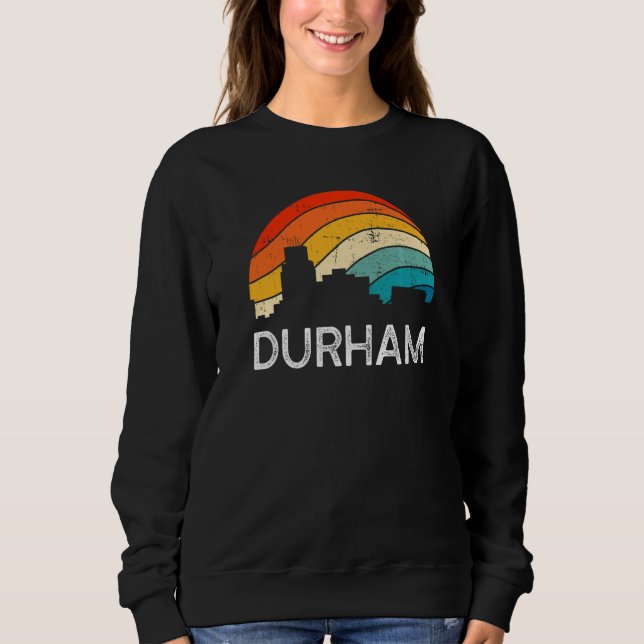Retro Durham Skyline Vintage Urban Skyscraper Sweatshirt (Front)