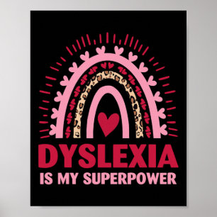 Retro Dyslexia Is My Superpower Dyslectic Reading Poster