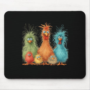 Retro Eagerlys Colourful Funny Chicken Art, For Me Mouse Pad