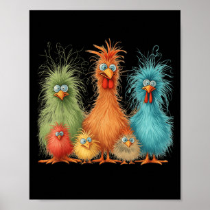Retro Eagerlys Colourful Funny Chicken Art, For Me Poster