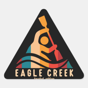 Retro Eagle Creek Kayaking Triangle Sticker