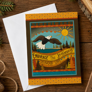 Retro Eagle Lake Quote Colourful Flat Card