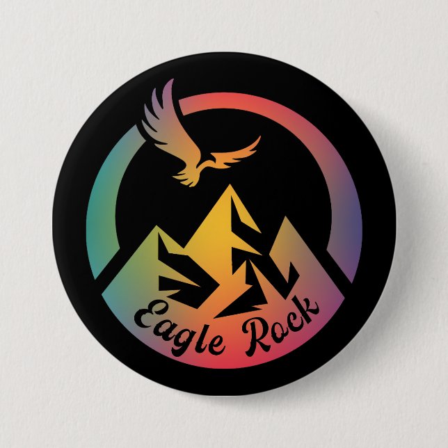Retro Eagle Rock Hike Sunset 7.5 Cm Round Badge (Front)