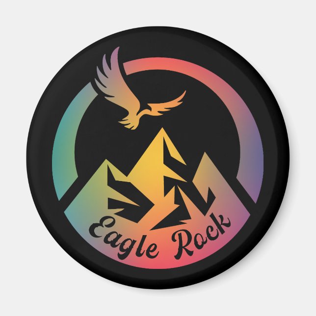 Retro Eagle Rock Hike Sunset Magnet (Front)