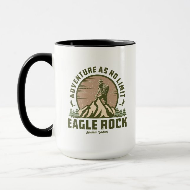 Retro Eagle Rock Hike Sunset Mug (Left)