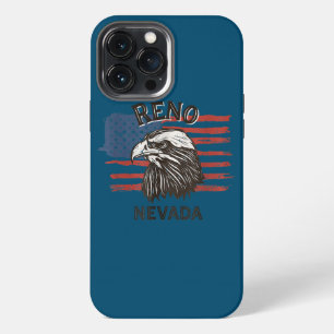 Retro Eagle USA Flag Nevada Vintage Reno iPhone 13 Pro Max Case