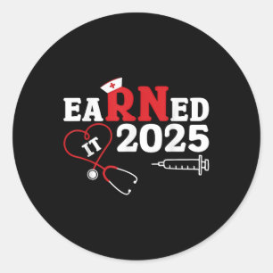 Retro Earned It Rn 2025 Nursing School Graduate Te Classic Round Sticker