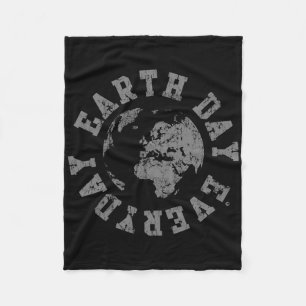 Retro Earth Day Everyday Environmental Climate Cha Fleece Blanket