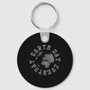 Retro Earth Day Everyday Environmental Climate Cha Key Ring