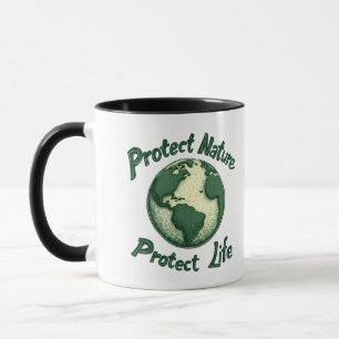 Retro Earth Day – Protect Nature, Protect Life Mug