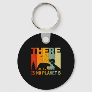 Retro Earth Day Smile Reduce Reuse Recycle Respect Key Ring