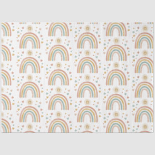 Retro Earthy Colours Watercolor Rainbow Sun Patter Tissue Paper